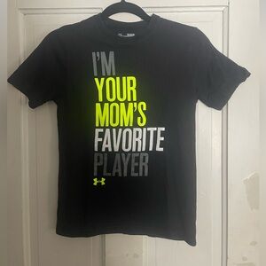 Under Armour Kids Tee with Neon Yellow and Gray Text